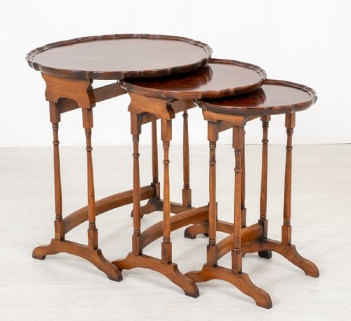 Walnut Nest of 3 Tables