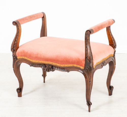 Pretty French Walnut Window Seat