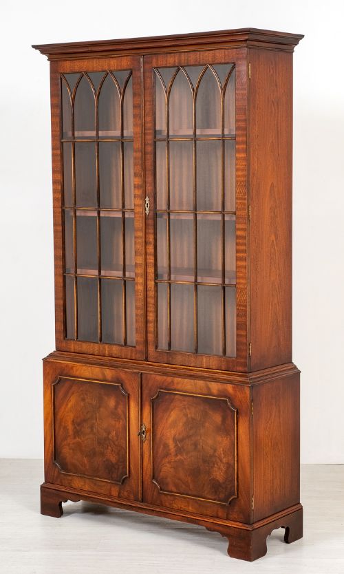 Mahogany Glazed Bookcase with Georgian Influences
