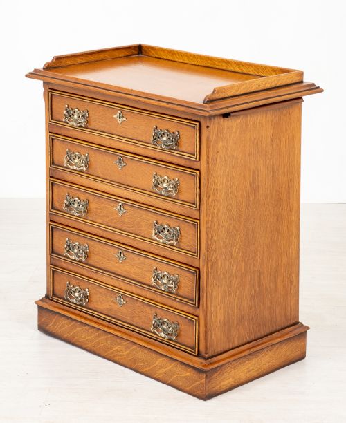 Victorian Oak Collectors Chest of Drawers