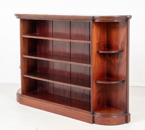 Good Quality Mahogany Bow End Open Bookcase
