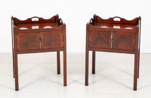 Pair of Mahogany Georgian Style Bedside Cabinets