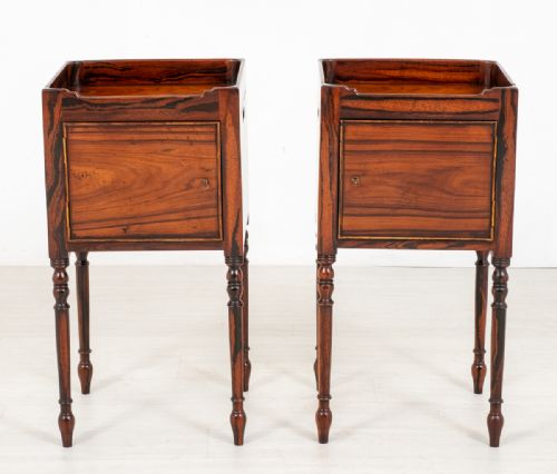 Pair of Regency Style Rosewood Bedside Cabinets