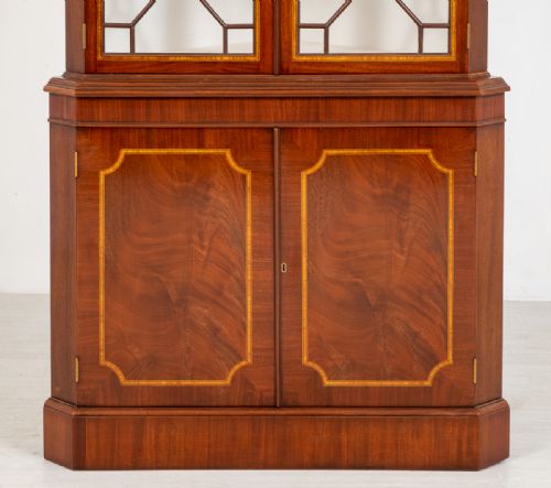 fig 1. Mahogany Sheraton Revival Double Corner Cabinet