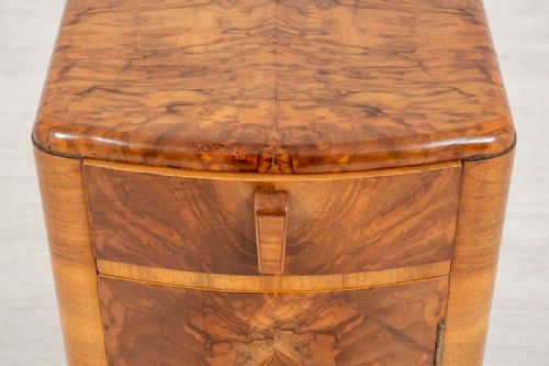 fig 1. Art Deco Figured Walnut Bedside Cabinet