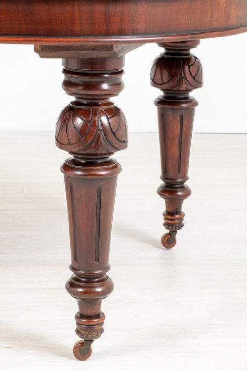 fig 1. Victorian Bow End Mahogany Extending Dining Table