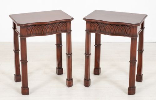 Pair of Mahogany Chippendale Style End Tables