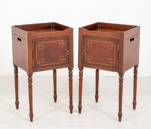 Pair of Regency Style Mahogany Bedside Cabinets