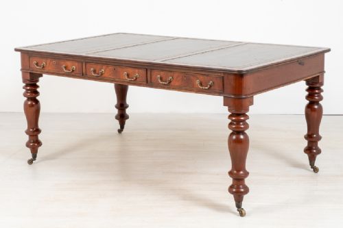 Mahogany Victorian Style 3 Drawer Writing Table