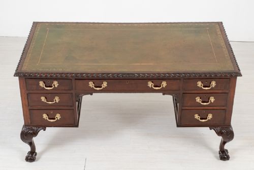 fig 1. Mahogany Chippendale Style Writing Desk