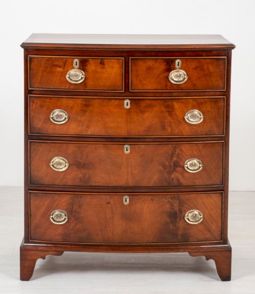 Mahogany Regency Style Bow Fronted Chest of Drawers