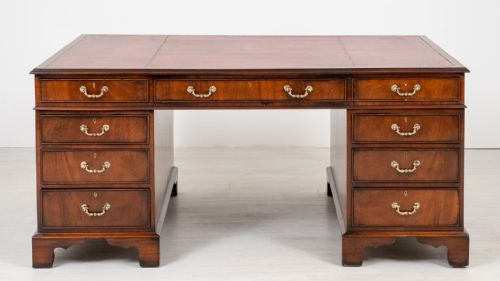 Mahogany Partners Desk with Georgian Influences.