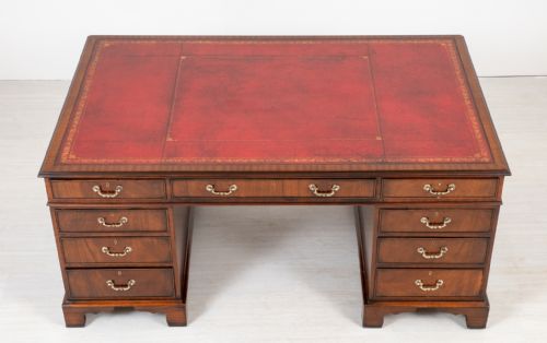 fig 1. Mahogany Partners Desk with Georgian Influences.