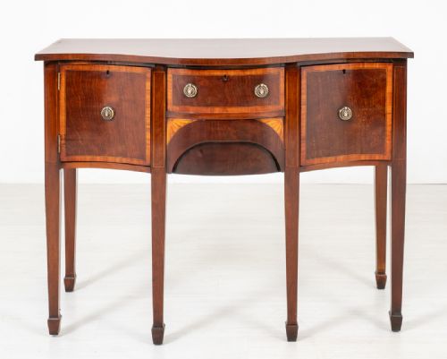 Mahogany Sheraton Revival Serpentine Sideboard