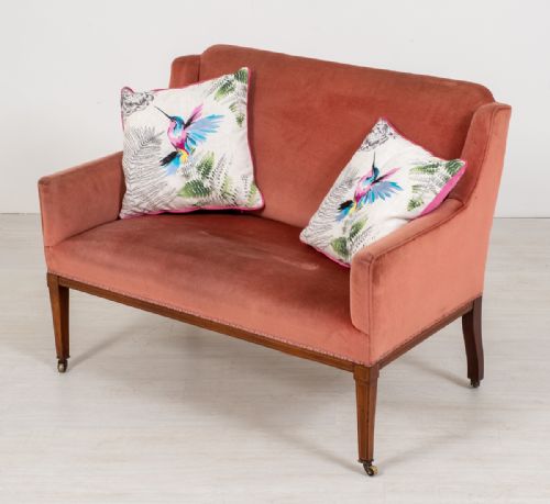 Mahogany Sheraton Revival Inlaid Settee