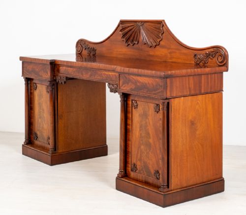 An Impressive William IV Mahogany Pedestal Sideboard