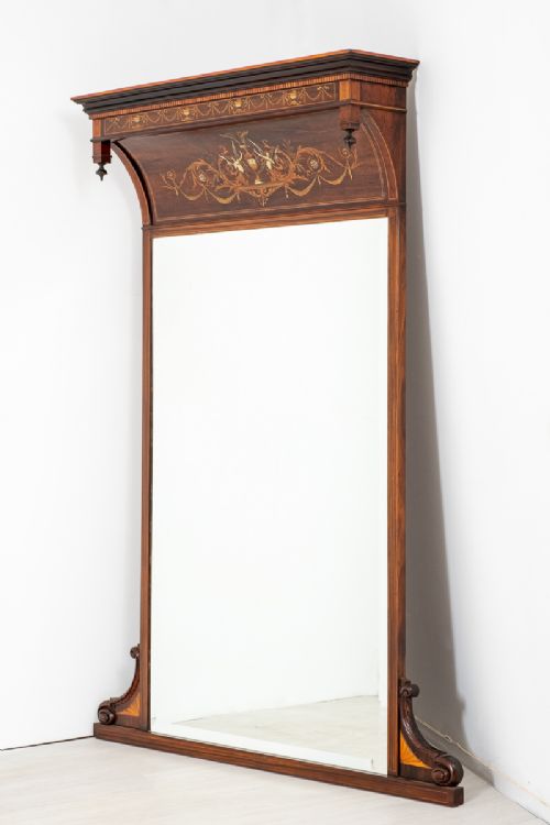 Stunning Rosewood Over Mantle Mirror