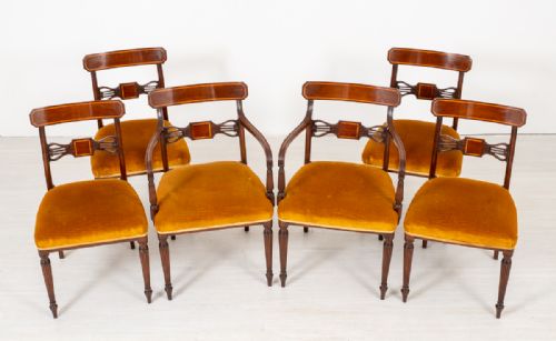 fig 1. Set of 6 Sheraton Revival Dining Chairs