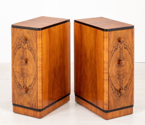 Pair of Stylish Art Deco Bedside Cabinets.