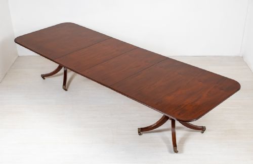 Regency Style Mahogany Pedestal Dining Table