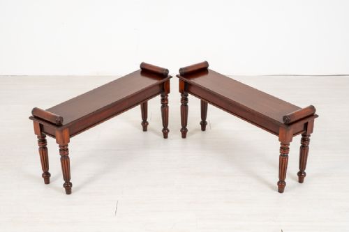 Pair of William IV Style Mahogany Window Seats