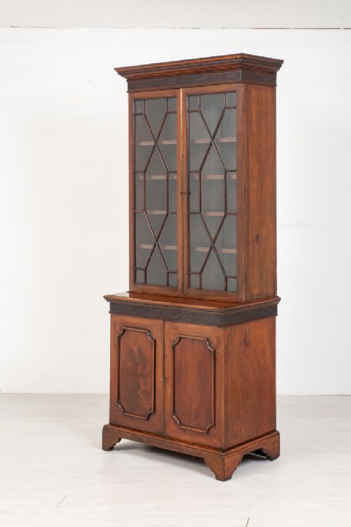 Mahogany Chippendale Style Glazed Bookcase