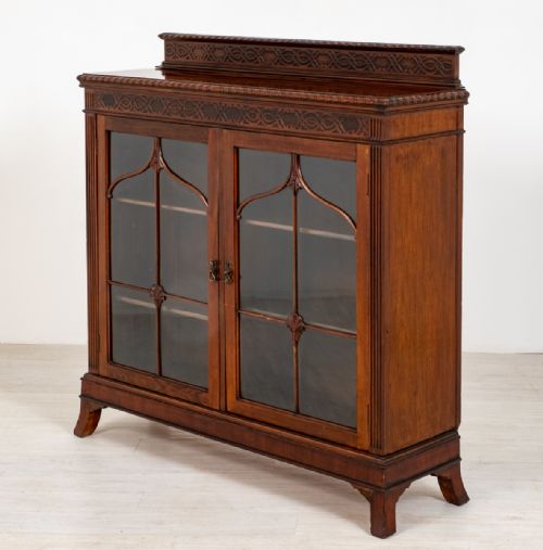 Mahogany 2 Door Glazed Side Cabinet