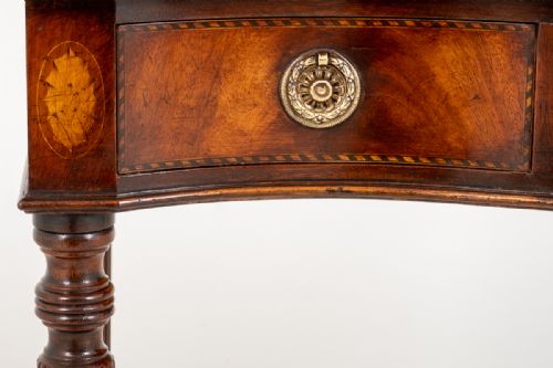 fig 1. 3 Drawer Mahogany Serpentine Side Table