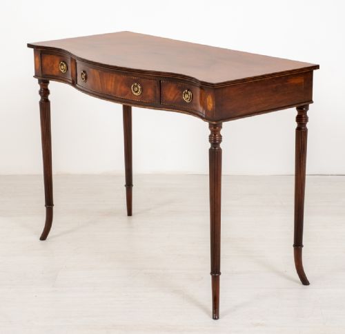 3 Drawer Mahogany Serpentine Side Table