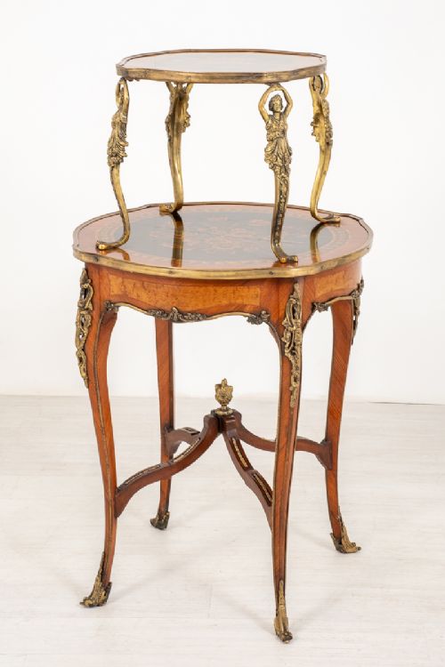 French Walnut Inlaid Etagere