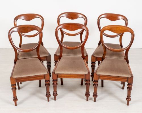 Set of 6 Mahogany Balloon Back Chairs