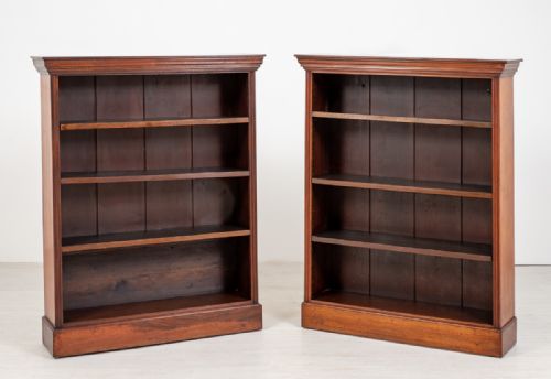 Pair of Victorian Mahogany Open Bookcases