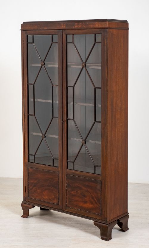 Mahogany 2 Door Glazed Bookcase