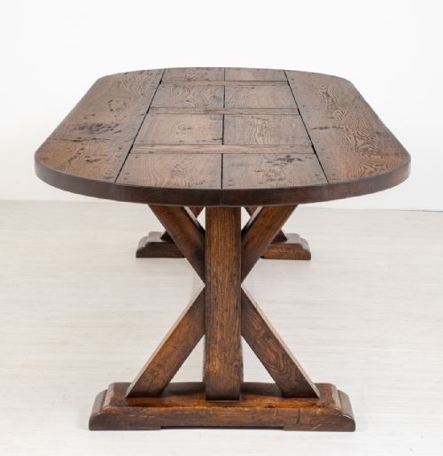 fig 2. Solid Oak Refectory Table of the Medieval Style