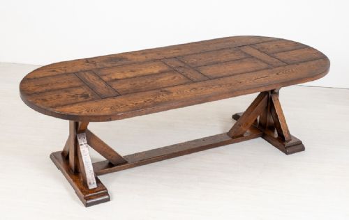 Solid Oak Refectory Table of the Medieval Style