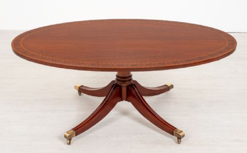 Mahogany Regency Style Oval Coffee Table