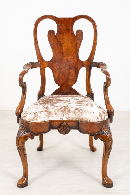 fig 1. Set of 16 Queen Anne Style Dining Chairs
