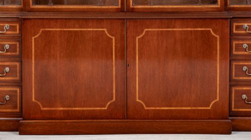 fig 1. Sheraton Style Mahogany Breakfront Bookcase