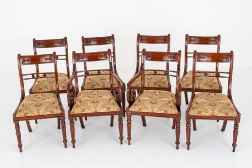 Set of 8 (6+2) Mahogany Dining Chairs
