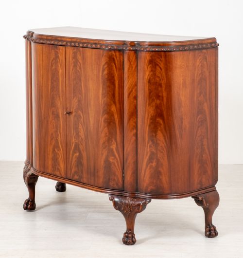 Stunning Mahogany Shaped Cabinet