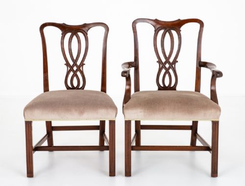 fig 1. Good Set of 12 Mahogany Georgian Style Dining Chairs