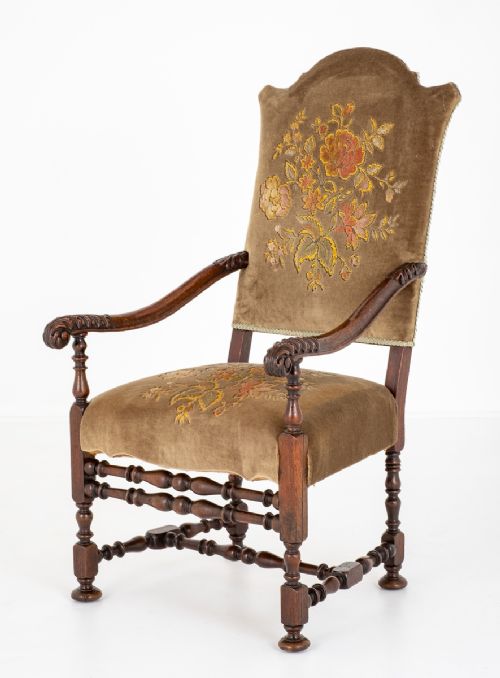 OAK JACOBEAN STYLE ARM CHAIR