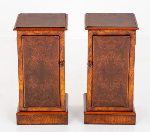 Pair of Victorian Walnut Bedside Cabinets