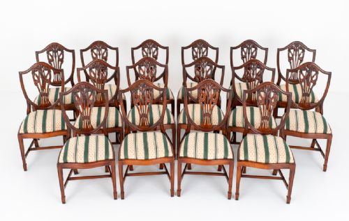 Set of 16 Mahogany Dining Chairs