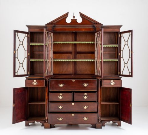 fig 1. Georgian Revival Mahogany Breakfront Bookcase