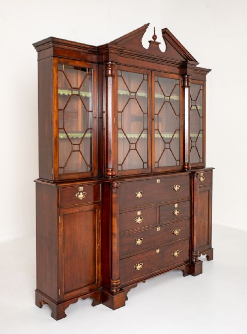 Georgian Revival Mahogany Breakfront Bookcase