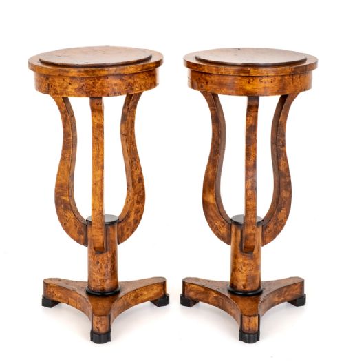 Pair of Elm Urn Stands