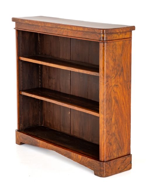 Victorian Walnut Open Bookcase
