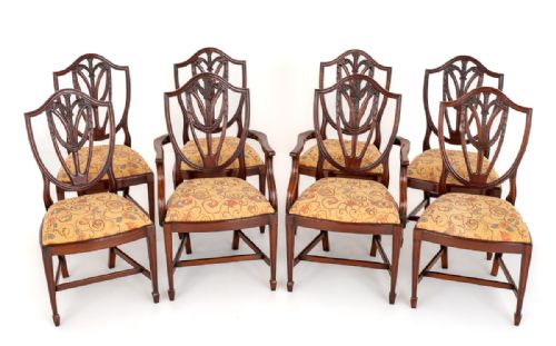 Set of 8 Georgian Revival Mahogany Dining Chairs