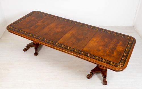 Walnut Regency Style Dining Table